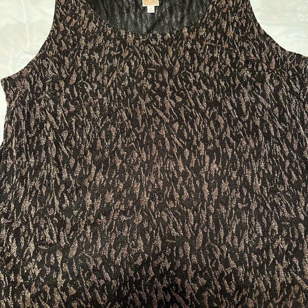 Black and Shiny Gold tank top - Size 3X - JM COLLECTION